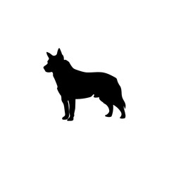 vector  isolated black silhouette of a dog