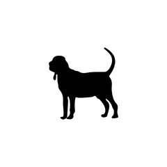 vector  isolated black silhouette of a dog