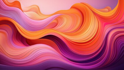 Obraz premium a vibrant abstract design featuring flowing waves of orange pink and purple hues