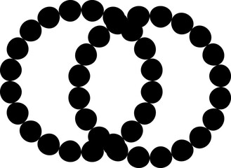 Jewelry icon with bracelets, bangle in flat black solid and outline line style vector illustration for fashion, beauty, luxury, accessory and ecommerce design