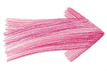Vibrant pink crayon arrow illustration pointing right