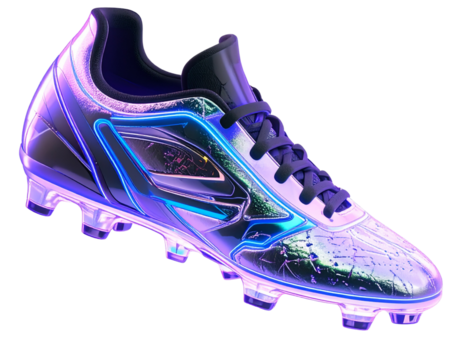  Innovative Athletic Footwear Concept: Futuristic Cleats, isolated on transparent background PNG