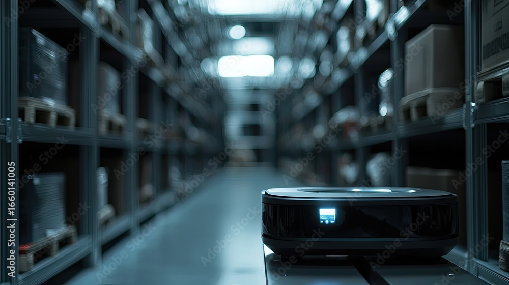Aufkleber a close-up depicts a robotic system within a warehouse, where ai automation enhances efficiency in i