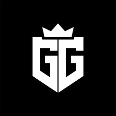 GG Vector image of a shield with a sharp geometric style and a pointed crown