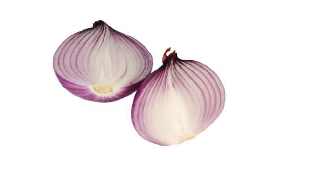 Red onion and isolated  on Transparent background.