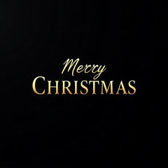Obraz premium Elegant Gold Merry Christmas Text on Black Background