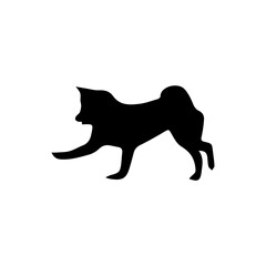 vector  isolated black silhouette of a dog