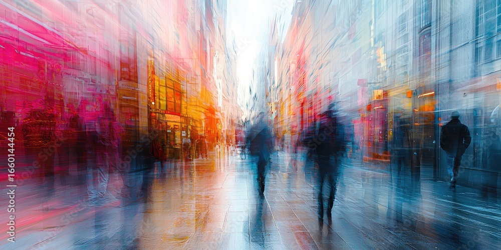 Poster an abstract image featuring digital effects that focus on dynamic and innovative visual elements, bl