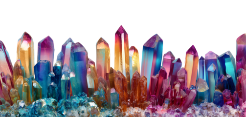 Colorful Stalagmite Crystal Isolated on Transparent Background PNG
