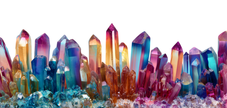 Colorful Stalagmite Crystal Isolated on Transparent Background PNG
