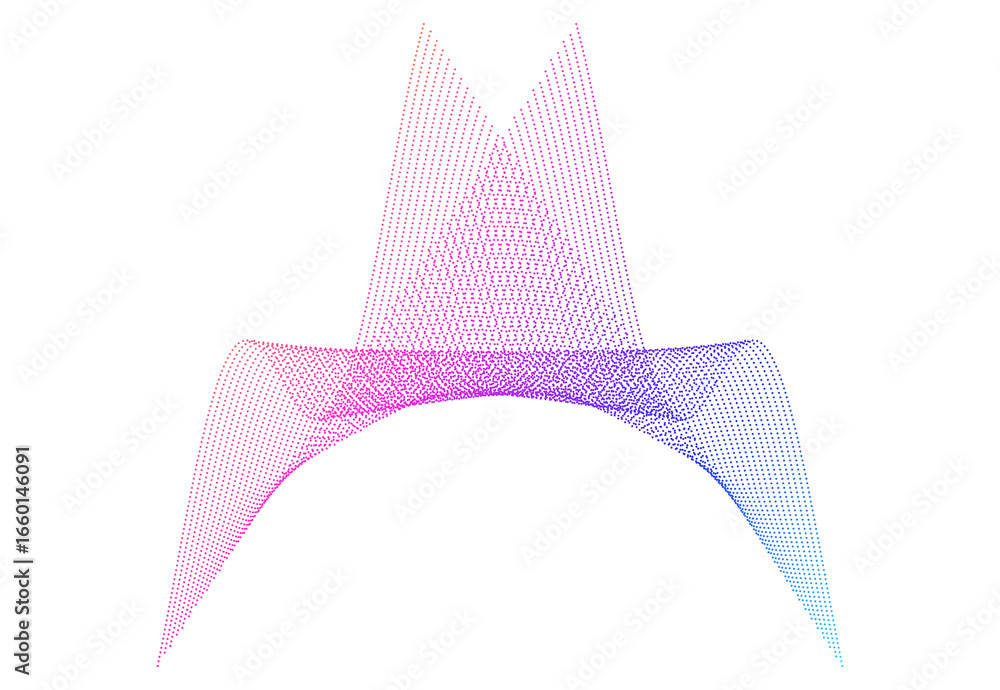 Poster design elements. wave of many purple dotted lines. abstract wavy stripes on white background isolate