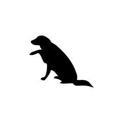 vector  isolated black silhouette of a dog