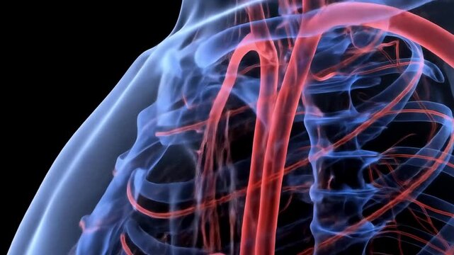 Dynamic 3D Animation Visualizing the Human Arterial System of the Upper Torso, Neck, and Arms