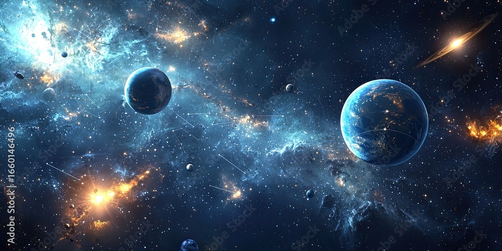 Poster advanced space exploration ui with interactive holograms, live data streams, and touch-responsive ce