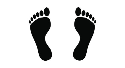 A pair of black footprints on a white background