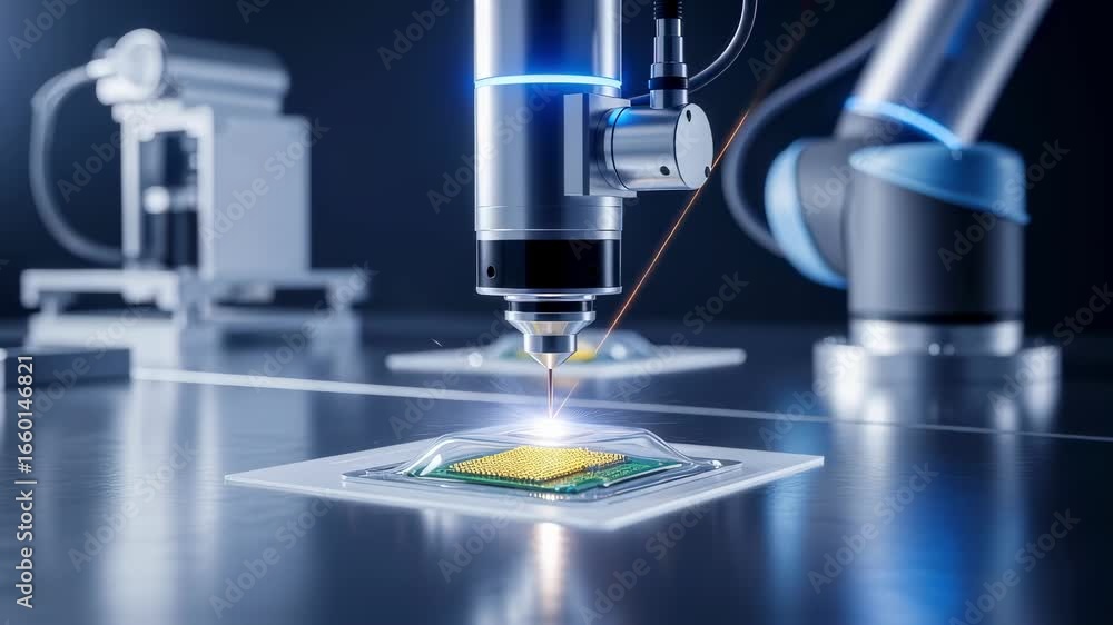 Poster robotic system applying laser welding to encapsulate biosensor chips achieving airtight packaging es