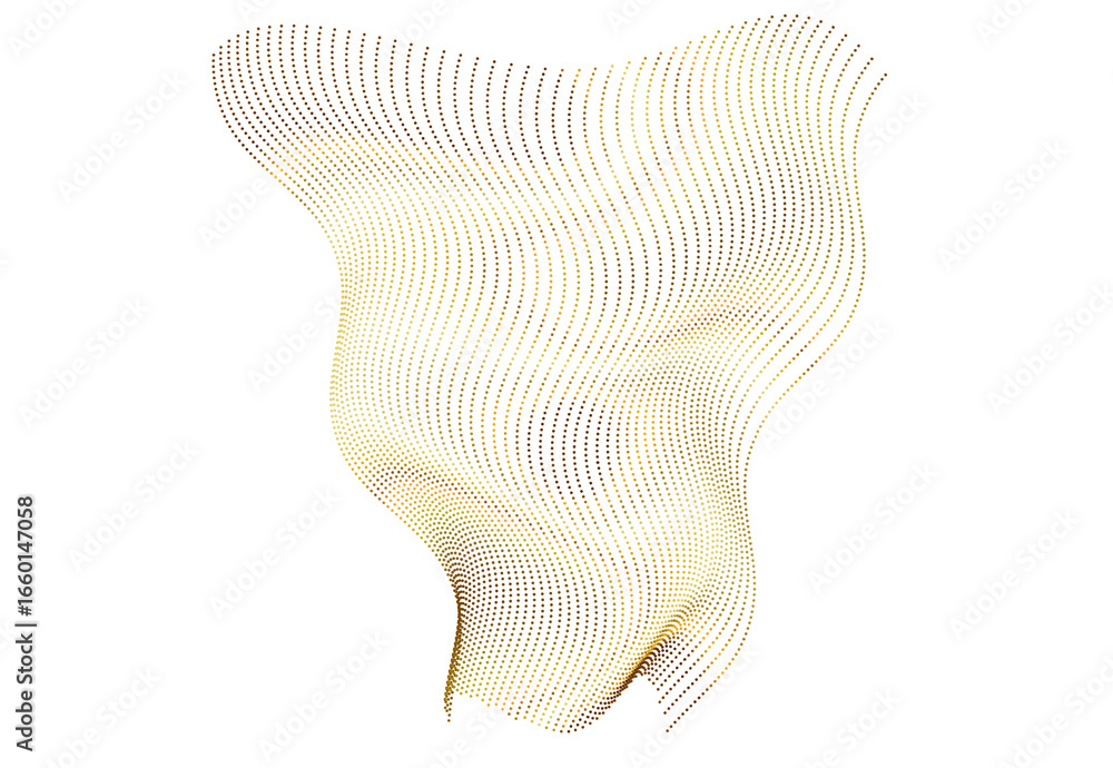Poster design elements. wave of many purple dotted lines. abstract wavy stripes on white background isolate