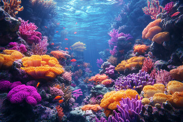 Mysterious glowing planet under alien sky with surreal light nature created with generative ai technology