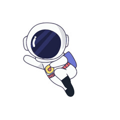 Cute Astronaut in cosmos. Coloring book illustration. Hand drawn doodle cartoon. Education Icon Concept Isolated Premium Vector. Flat Cartoon Style