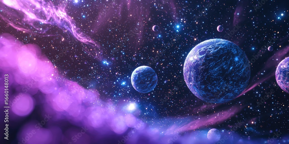 Poster advanced space exploration interface with clean design, interactive 3d star charts, and responsive h