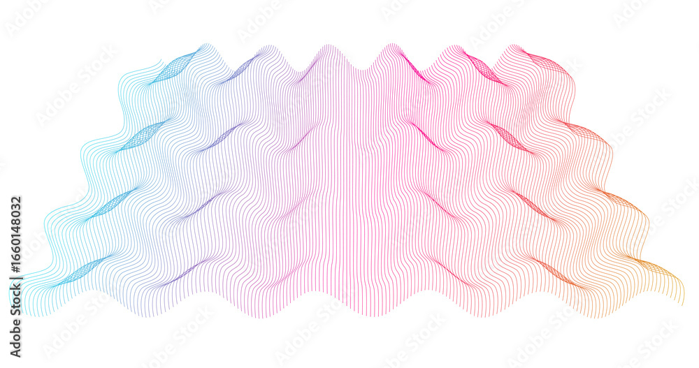 Poster design elements. wave of many purple dotted lines. abstract wavy stripes on white background isolate