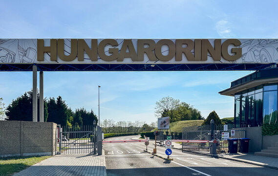 Hungaroring Racing Circuit Entrance Gate in Budapest Hungary Motor Sports Complex. 05 May 2023 Budapest, Hungary