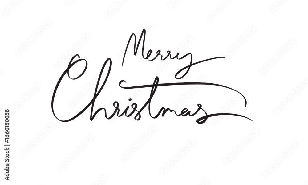 Poster merry christmas text font calligraphy hand written lettering script black color object merry christm
