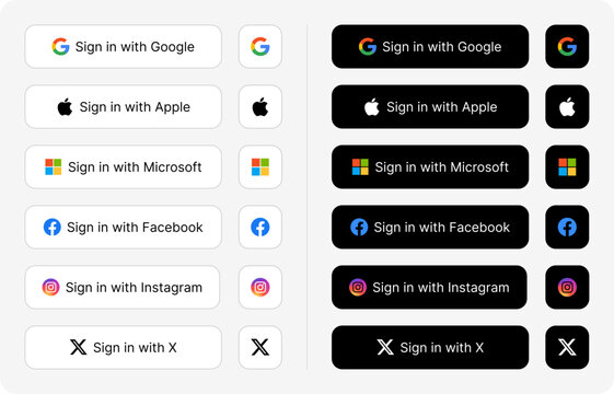 single sign in / sign up buttons
