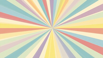 Soft pastel rainbow rays in a retro sunburst pattern, perfect for adding nostalgic vibes to posters, flyers, or product backgrounds