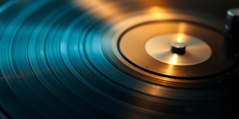 Close-up of vinyl record grooves, dust, needle,   abstract,   texture