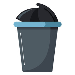 Vector illustration of an open dustbin with garbage bag inside for cleanliness and waste management vector