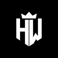 HW Vector image of a shield with a sharp geometric style and a pointed crown