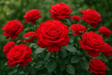 Beautiful Red Rose on Tree