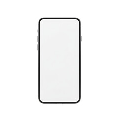 Modern smartphone with blank screen isolated on transparent background