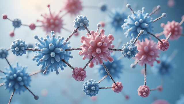 Microscopic image of monosaccharide and disaccharide molecules, such as fructose and representative disaccharides. 
