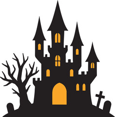 halloween castles vector