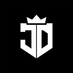 JD Vector image of a shield with a sharp geometric style and a pointed crown