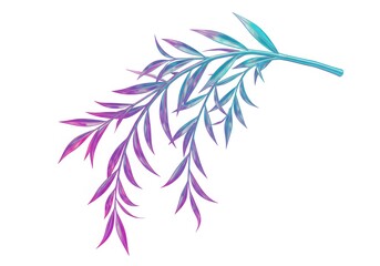 Vibrant botanical illustration of colorful leaves - Abstract flora artwork, design element, and nature-inspired artwork