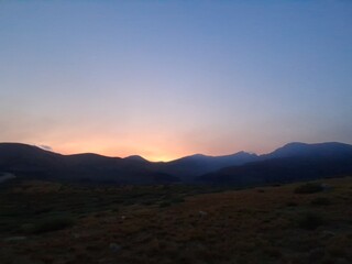Fototapeta premium sunset in the mountains