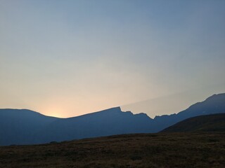 sunset in the mountains