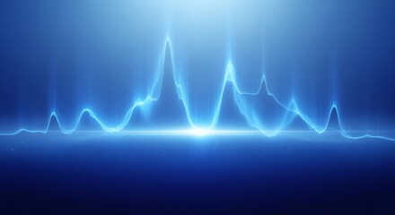 Abstract glowing blue gradient with neon lighting effect and depth, sleek minimal digital wallpaper concept highlighting vibrant artistic style and immersive experience