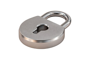 Silver padlock with keyhole, isolated on black background