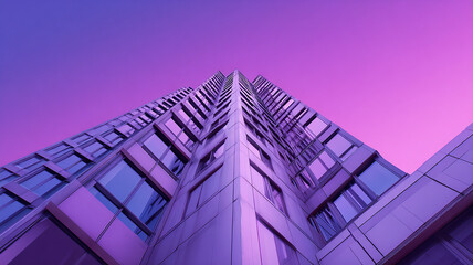  purple and blue shade architectural shot of a modern house, promotion picture made with generative AI