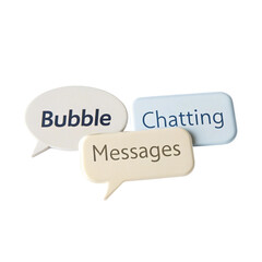 Bubble chatting messages isolated on white background symbolizing conversation communication and dialogue
