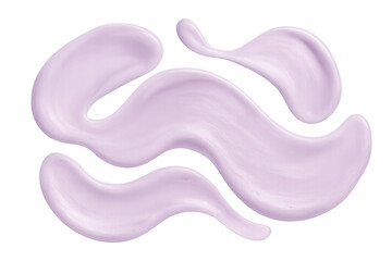 Fototapeta premium Lavender cream swirls creating a smooth and elegant pattern, perfect for beauty and skincare projects on transparent background