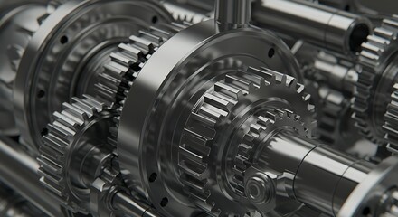 Polished Chrome Gears in Mechanical Device
