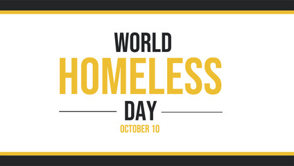World Homeless Day backdrop with a white backdrop. Observing the world homeless day background