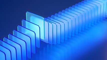 Abstract blue geometric shapes creating a futuristic digital flow