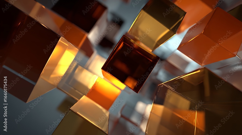 Poster abstract cubes background with geometric shapes and modern design elements creating a visually stunn