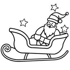 Flying Sleigh Silhouette